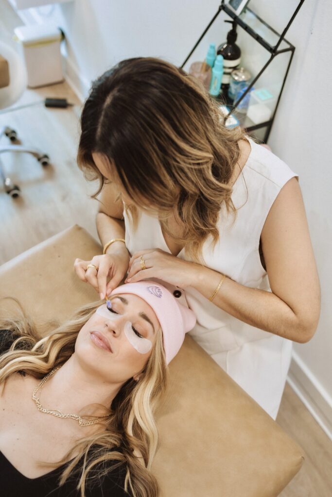 Lash extension application in Austin