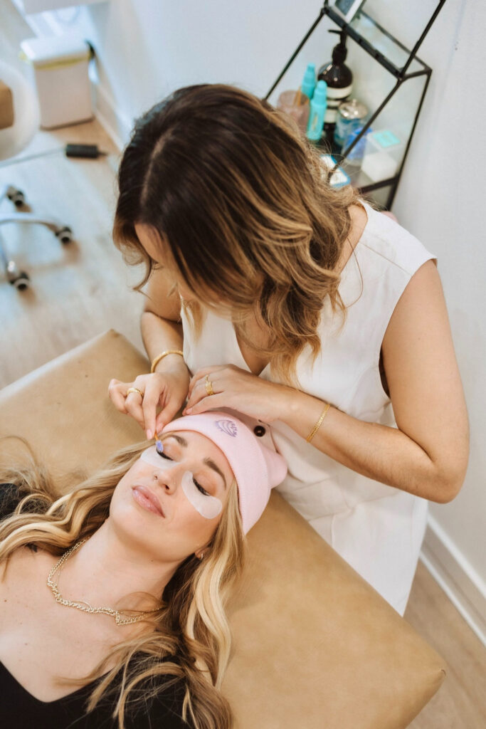 Lash extension application in Austin